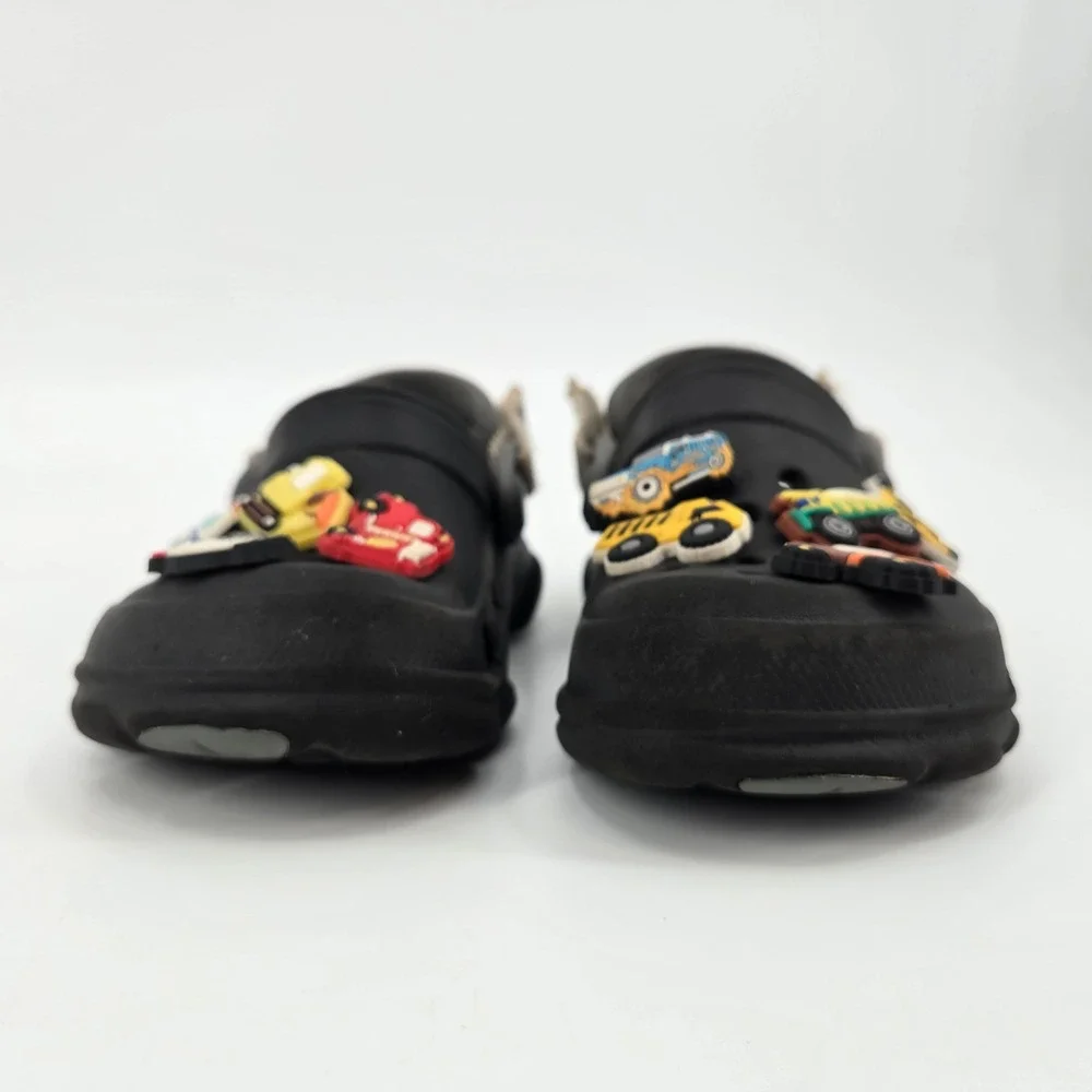Crocs‎ Kids All-Terrain Clog US 8 Black Construction Jibbitz Charms Gorpcore